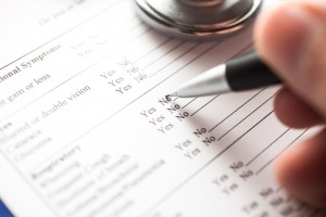 Man compiling a medical patient history